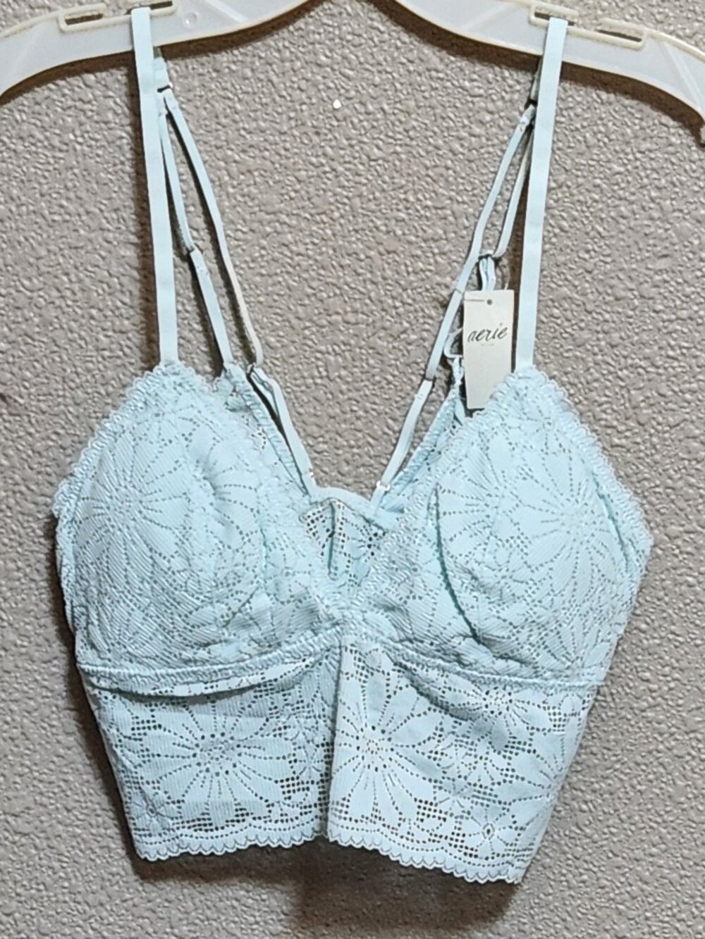 AERIE - Lace Padded Bra Top Bralette Mint Green - Small - NEW NWT